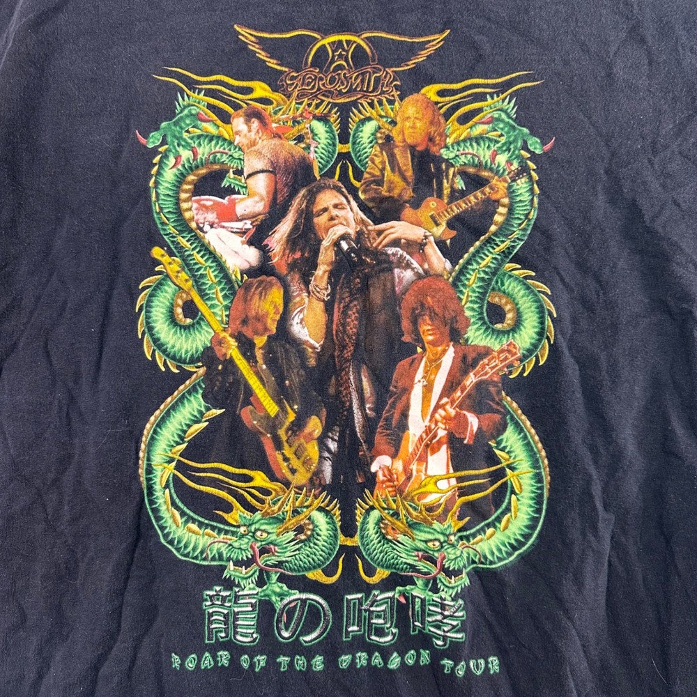 Giant Aerosmith Roar of the Dragon‎ Tour T-Shirt XL Black Band Tee vintage